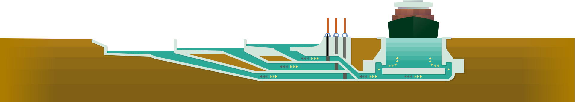 Illustration of boat in canal